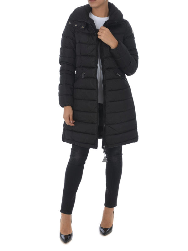 moncler black down flammette coat