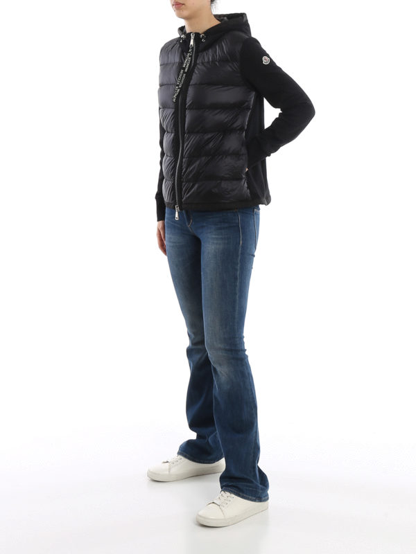 MONCLER: padded jackets online - Padded front stretch cotton hooded jacket