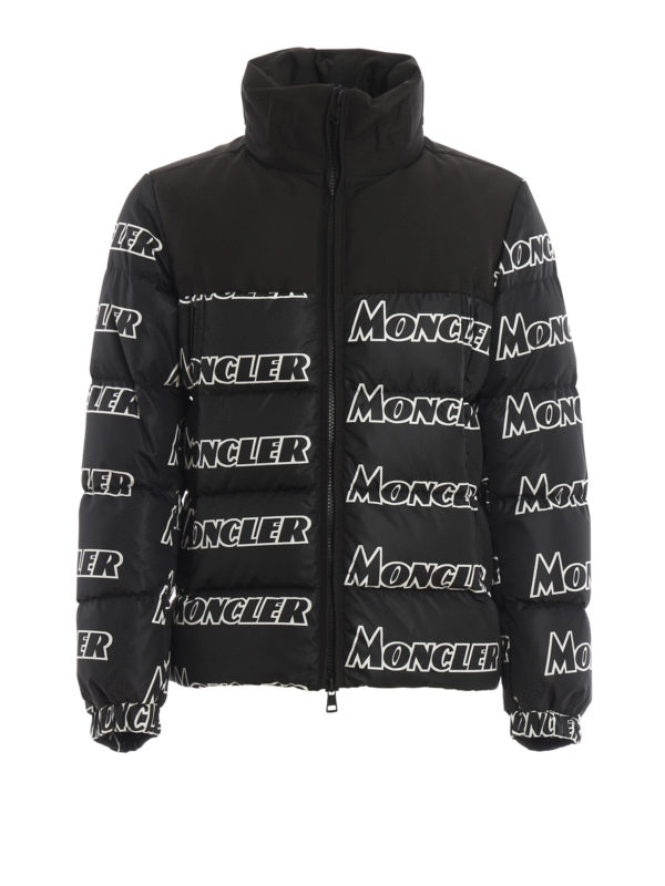 Padded jackets Moncler - Faiveley all over logo print puffer jacket ...