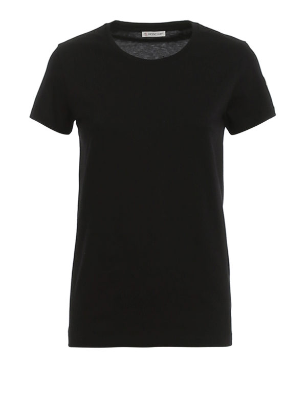 MONCLER: t-shirts - Cotton Tee with logo patch at sleeve