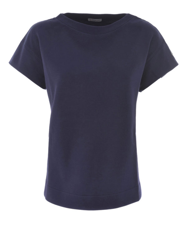 T-shirts Moncler - Fleece and nylon T-shirt - 80680008098W609 | iKRIX.com