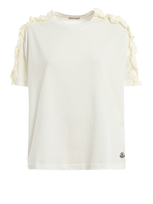 MONCLER: t-shirts - Oversize ruffle T-shirt