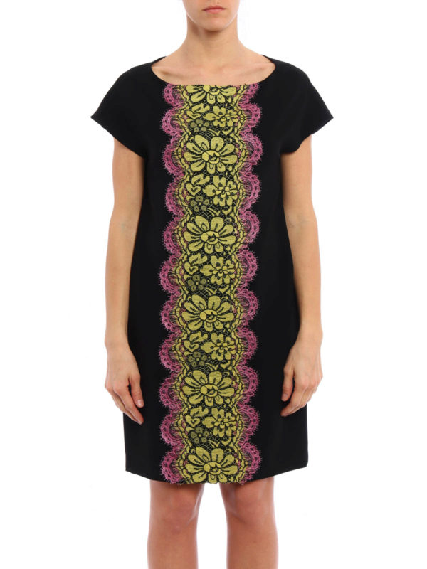 Contrasting lace detail tunic dress 