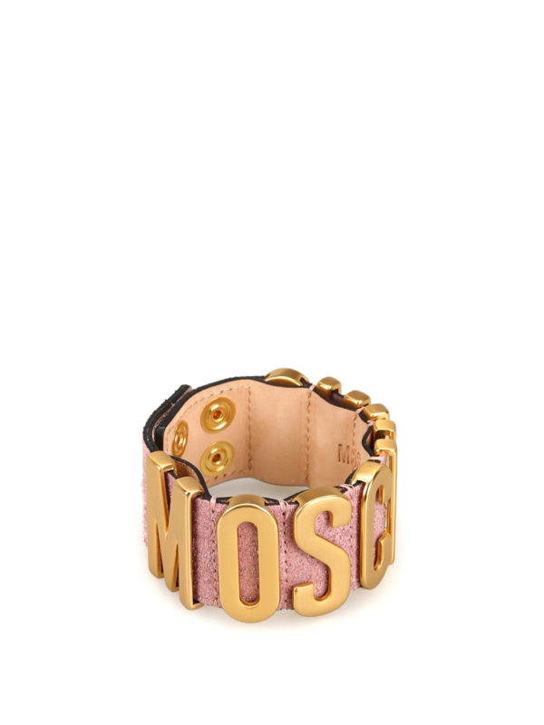 moschino leather bracelet