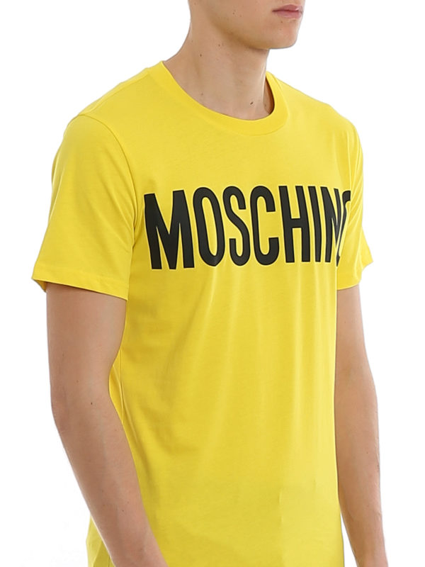 black and yellow moschino t shirt