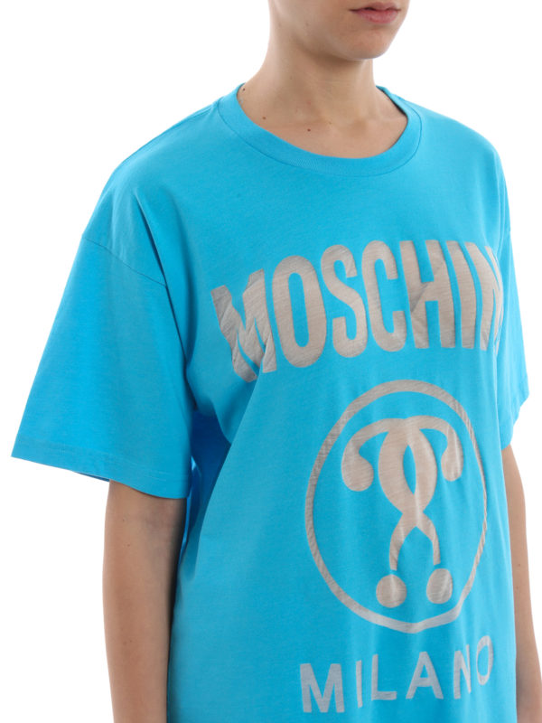 Light blue stretch cotton T-shirt 