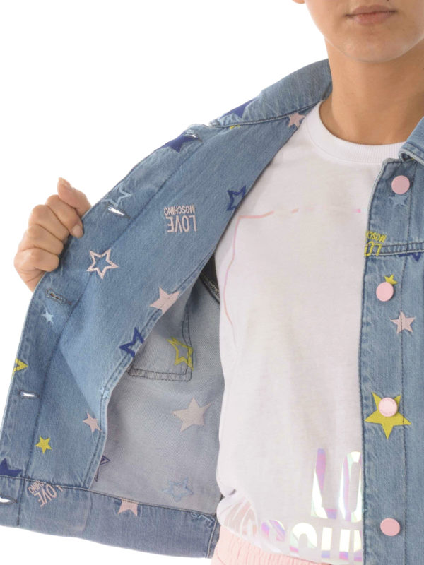 star print denim jacket