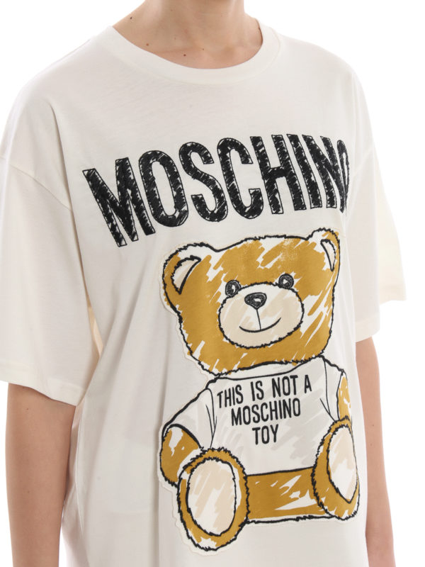 T-shirts Moschino - Teddy Bear patch white cotton T-shirt - 071004406002