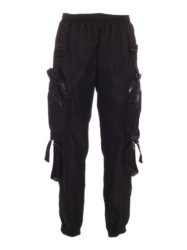 black polyester cargo pants