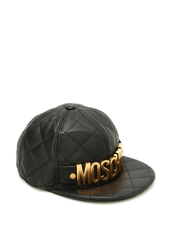 moschino leather cap