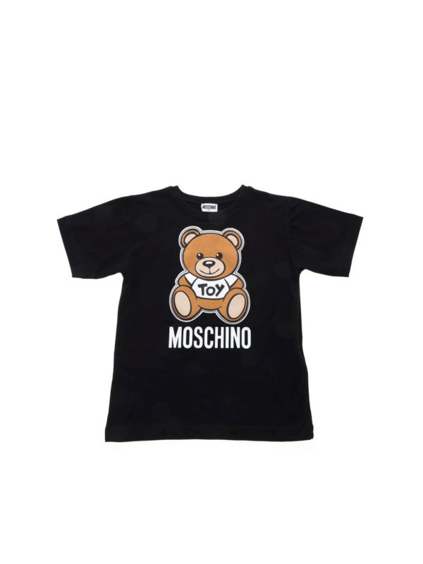 Moschino Kids - Teddy Bear T-shirt in black - t-shirts - HWM029LBA0060100
