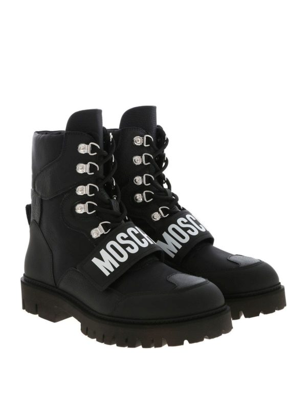 moschino logo ankle boots