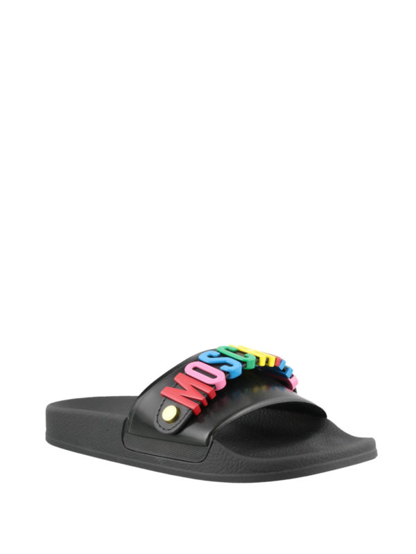 moschino rainbow slides