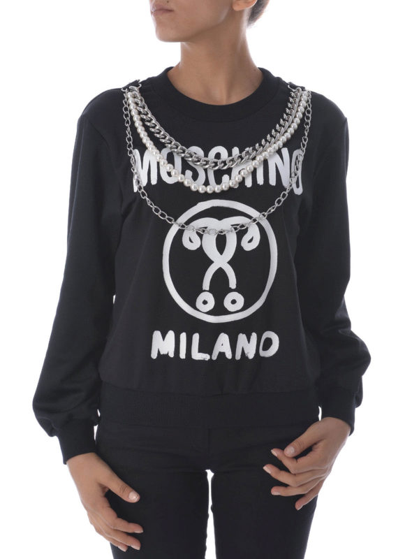 Logo chain print cotton sweatshirt 