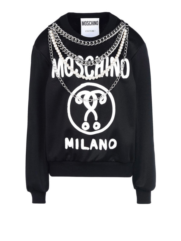 Logo chain print cotton sweatshirt 