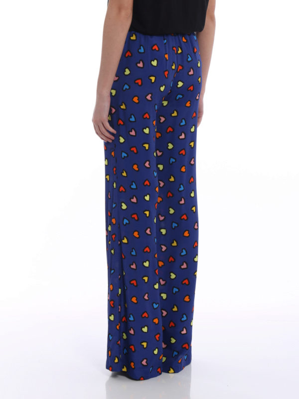 Multicolour heart print loose pants 