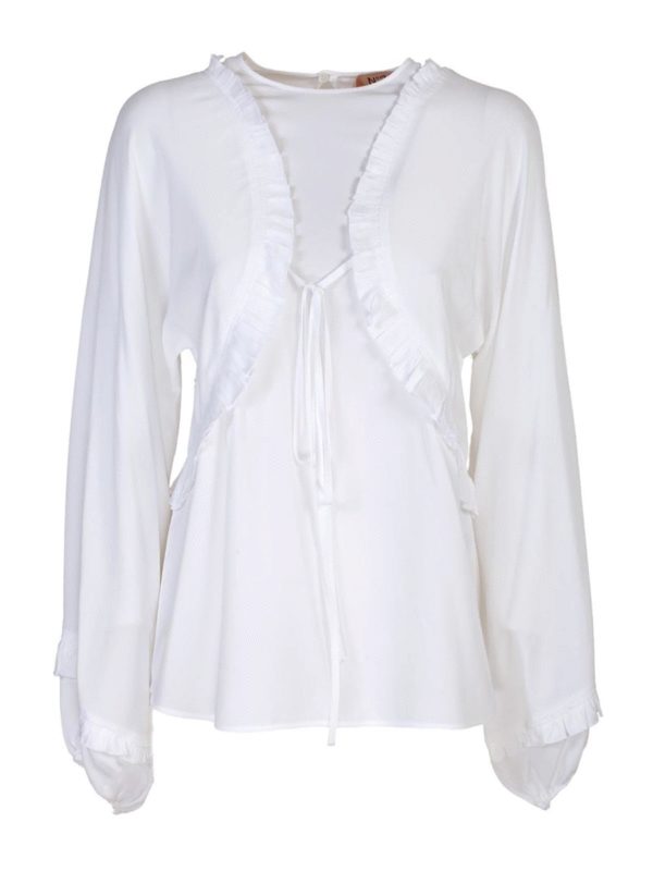 بلوز N°21 - Silk blouse with rouche in 