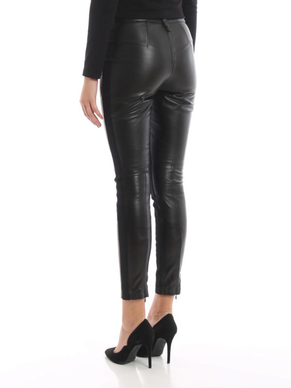Leather trousers Alberta Ferretti - Nappa leather stretch skinny pants ...