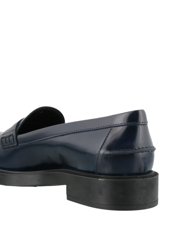 Mocassins classiques élégants pour hommes faits à la main en cuir suédé bleu  foncé Couleur Bleu Pointures chaussures homme 39