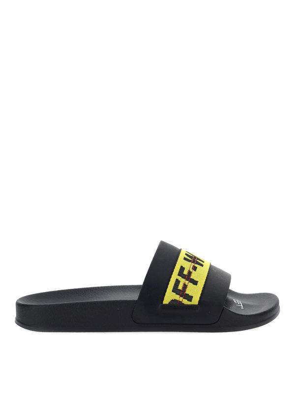 off white industrial flip flops
