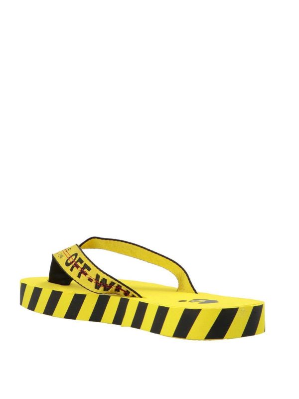 off white industrial flip flops