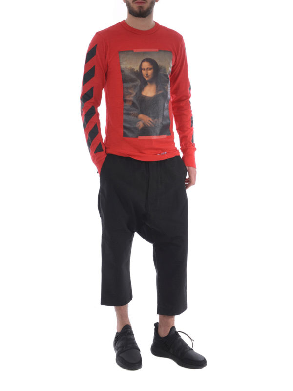Monalisa diagonals print red Tee 