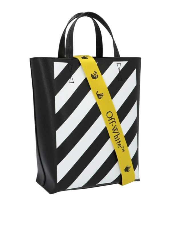 off white diag tote