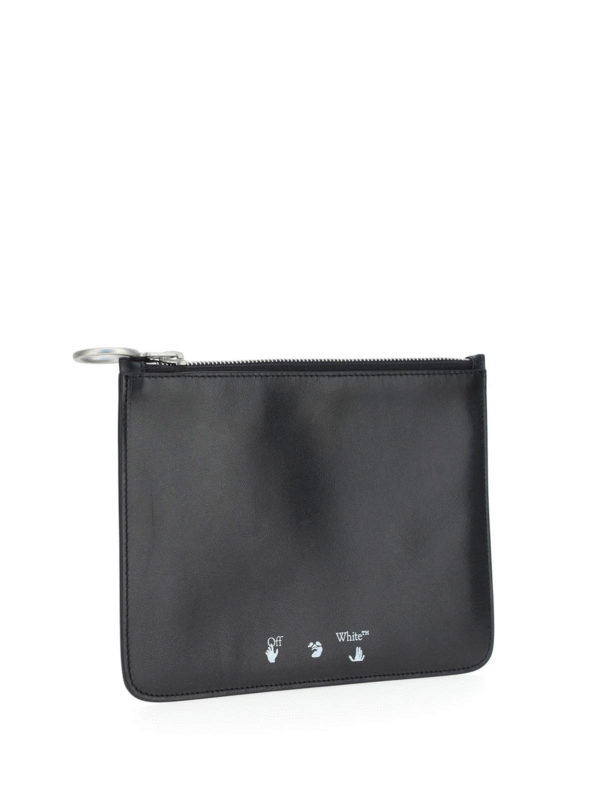 off white leather pouch