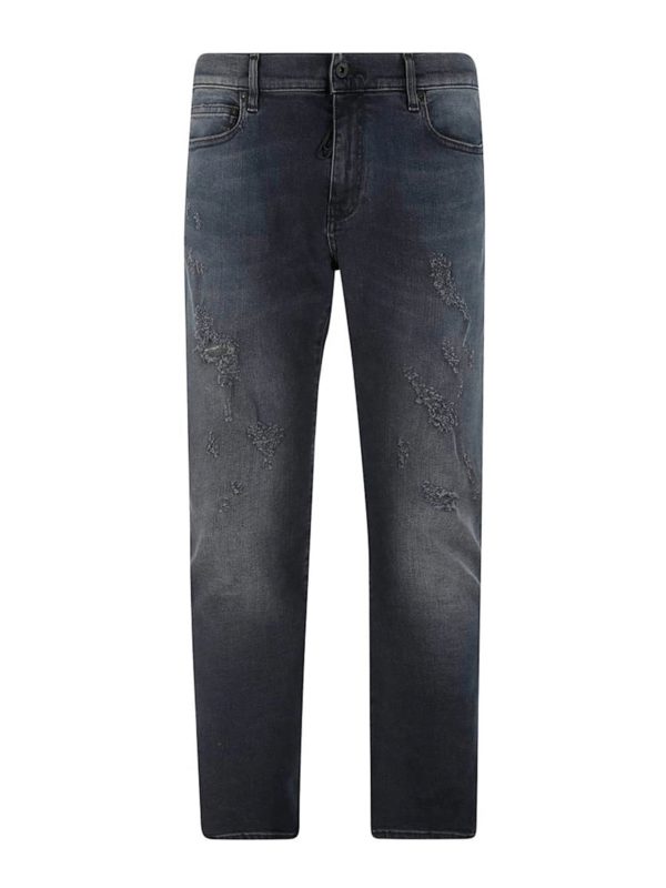 Skinny jeans Off-White - Distressed effect Diag jeans ...