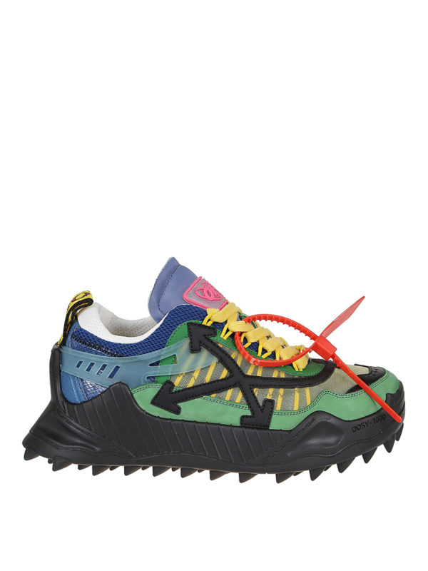 Odsy-1000 leather and fabric sneakers 
