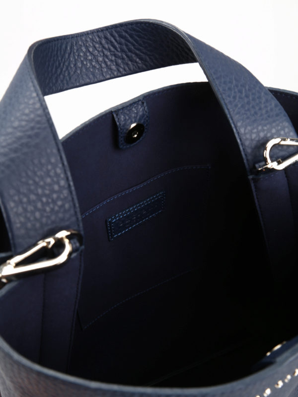 کیف دوشی Orciani - Jackie navy leather shoulder bag - B02031SOFTNAVY