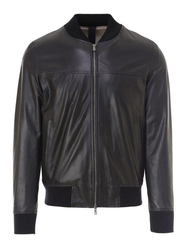 Leather jacket Orciani - Napa biker jacket - CU0130NAPPANERO | iKRIX.com