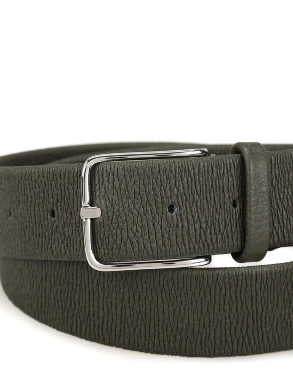 green leather belt