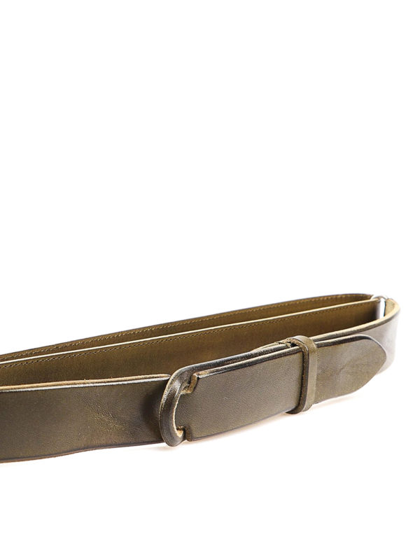 green leather belt