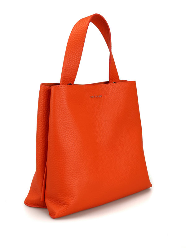 کیف دوشی Orciani - Jackie orange leather shoulder bag - B02031SOFTARANCIO