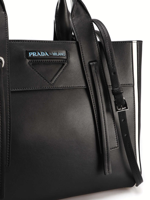 prada ouverture leather bucket bag