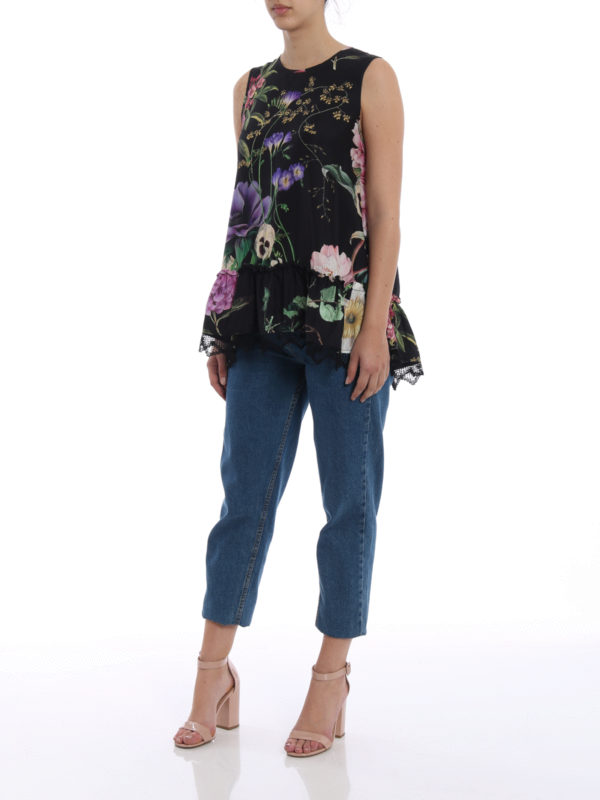 Shalky open back silk blouse 