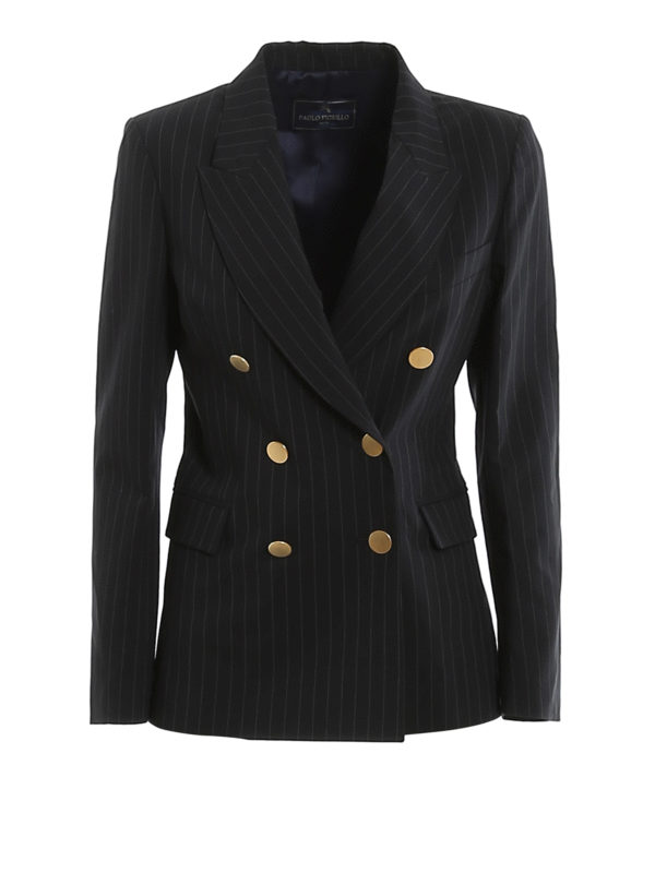 Paolo Fiorillo - Pinstripe double-breasted blazer - blazers - 194430900502