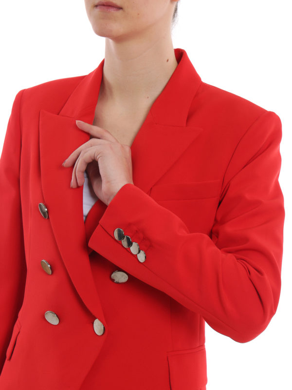 red crepe blazer
