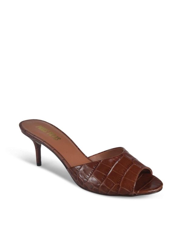 Crocodile effect leather sandals 