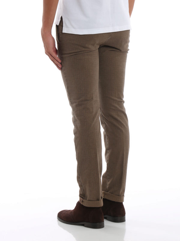 Patterned brown cotton trousers 