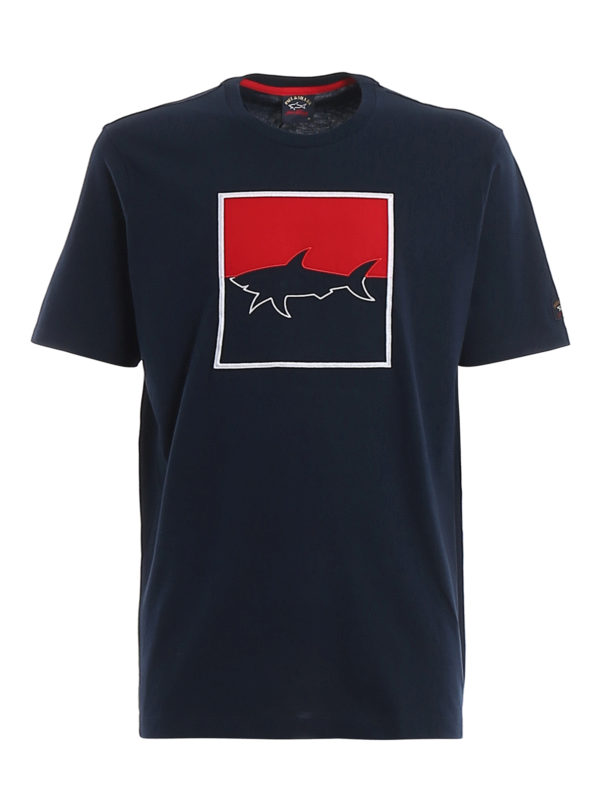 PAUL & SHARK: t-shirts - Shark logo embroidery jersey T-shirt