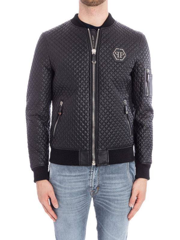 Philipp Plein - Lederjacke - Schwarz - Lederjacken ...