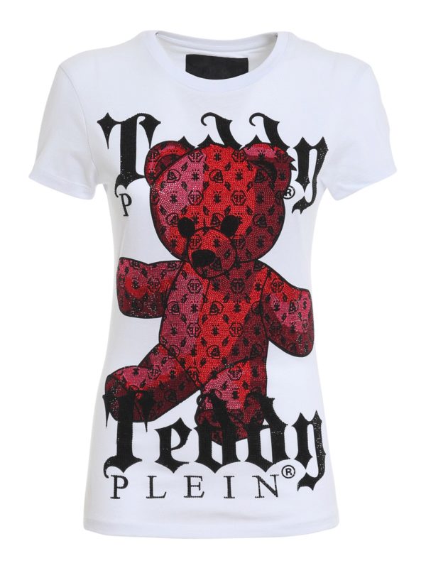 Camisetas Philipp Plein - Round Neck Ss Monogram Teddy - Blanco -  F20CWTK2049PJY002N01