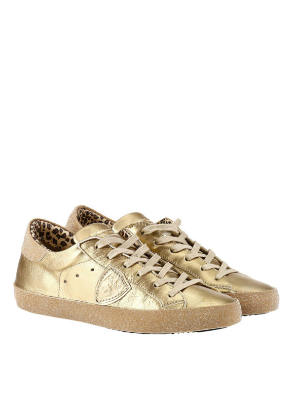 philippe model gold sneakers