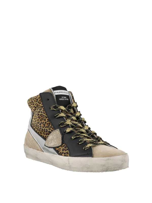 philippe model leopard sneakers