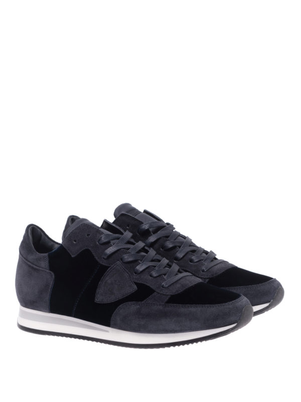 Blue velvet sneakers Clearance