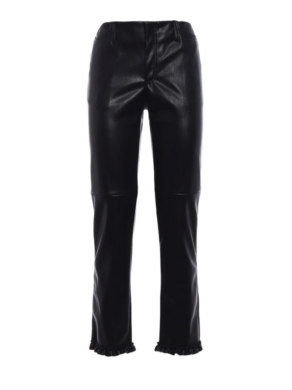 Kitten faux leather crop pants 