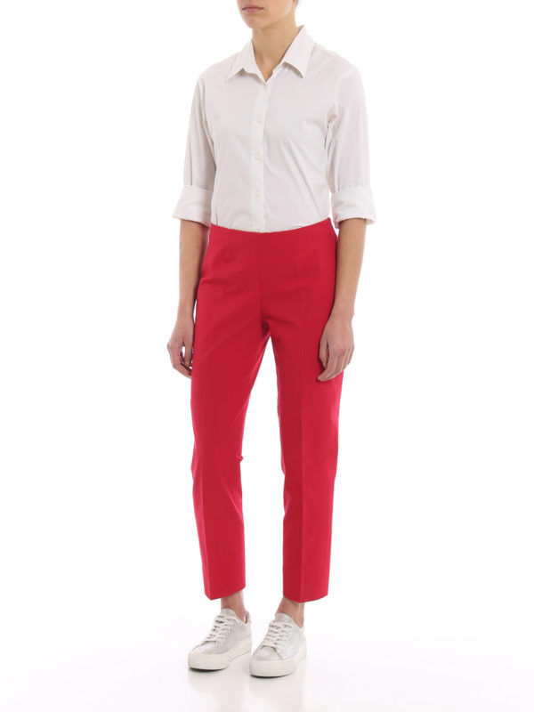 Moda Pantalones Pantalones de lana Piazza Sempione Pantal\u00f3n de lana rojo look casual 