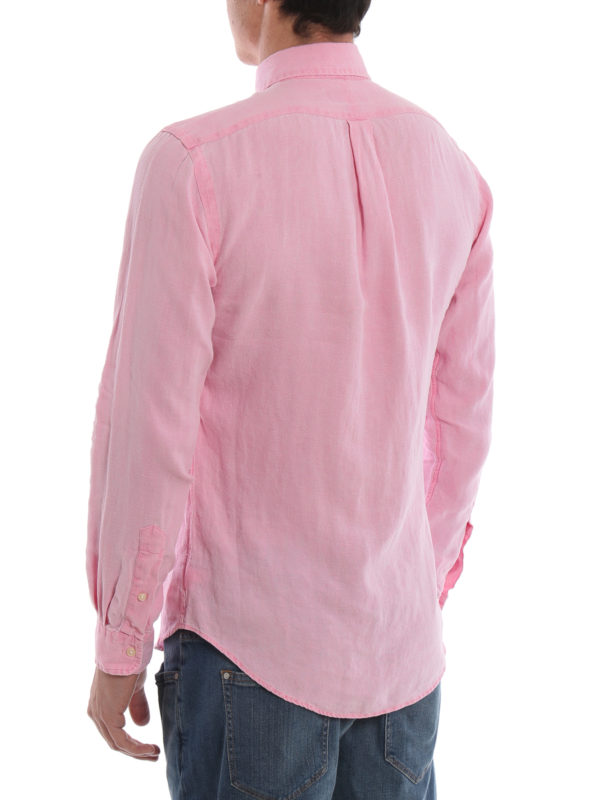 pink linen ralph lauren shirt